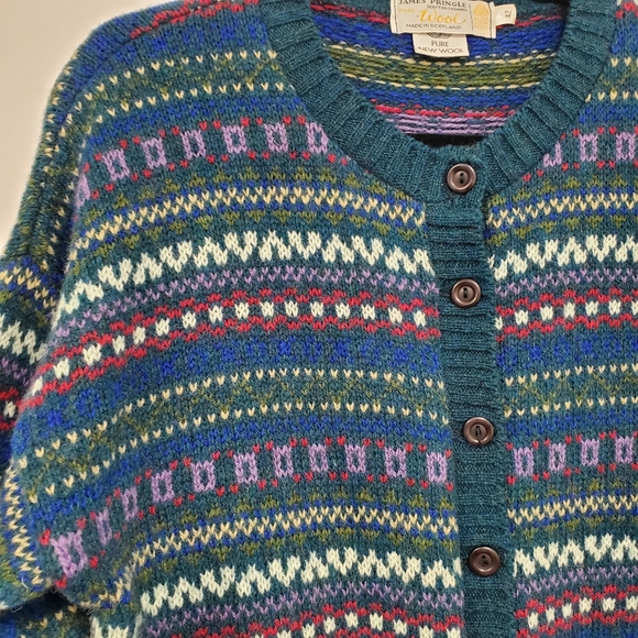 Men's Multicolor Patterned Cardigan - Picture 4 of 10